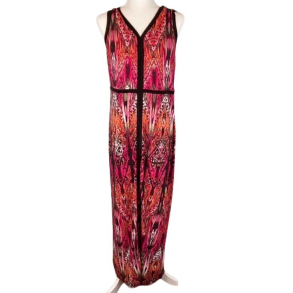Chico's Art Nouveau Butterfly-Print Maxi Dress Size M - Picture 2 of 13